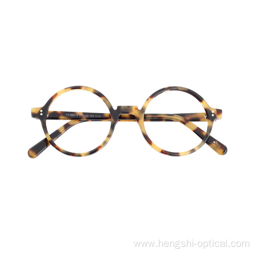 Wholesale Light Fashion Round Acetate Frames Optical Eyeglasses